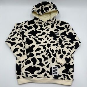 SDMN Sidemen Kids Moo Off Cow Print Hoodie 11-12 Black Cream
